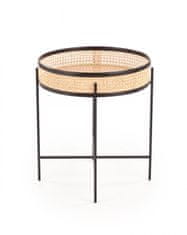 shumee Klubska mizica LANIPA črna / naravni ratan