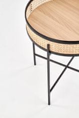 shumee Klubska mizica LANIPA črna / naravni ratan