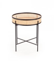 shumee Klubska mizica LANIPA črna / naravni ratan