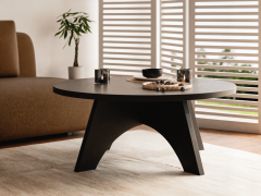 shumee Okrogla klubska mizica BELL Ø68 cm Črna