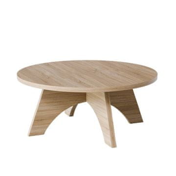 shumee Okrogla klubska mizica BELL Ø68 cm, hrast Sonoma