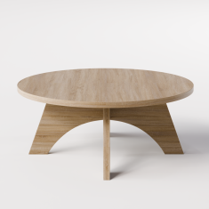 shumee Okrogla klubska mizica BELL Ø68 cm, hrast Sonoma