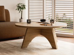 shumee Okrogla klubska mizica BELL Ø68 cm, hrast Sonoma