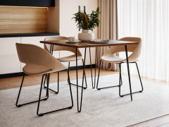 shumee LASNA Miza 90 x 90 cm za kuhinjo, dnevno sobo, jedilnico Čokoladni hrast