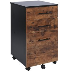 shumee Temno rjava nočna omarica s predali na kolesih 42x40x72 VBS4 Begryf