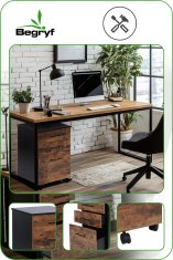 shumee Temno rjava nočna omarica s predali na kolesih 42x40x72 VBS4 Begryf