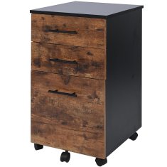 shumee Temno rjava nočna omarica s predali na kolesih 42x40x72 VBS4 Begryf