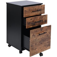 shumee Temno rjava nočna omarica s predali na kolesih 42x40x72 VBS4 Begryf