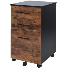 shumee Temno rjava nočna omarica s predali na kolesih 42x40x72 VBS4 Begryf