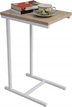 shumee EKO stranska mizica iz mat belih profilov hrasta Sonoma