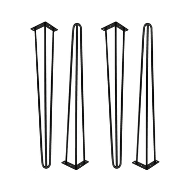 shumee Komplet nogic za lasnice Loft, 4 kosi, črne mat, višina 71 cm