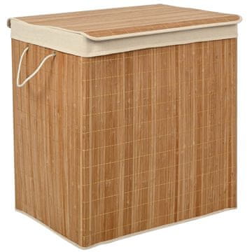 shumee Bambusova košara za perilo za kopalnico 60x40x61,5 VKO20 Begryf