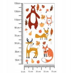 shumee Otroške nalepke Gozdne živali 75x150cm