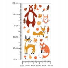 shumee Otroške nalepke Gozdne živali 100x200cm