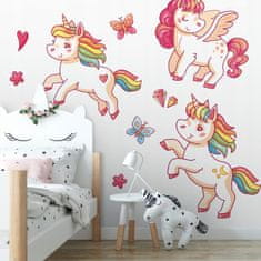 shumee Otroške nalepke Barviti samorogi 50x100cm