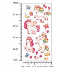 shumee Otroške nalepke Barviti samorogi 50x100cm