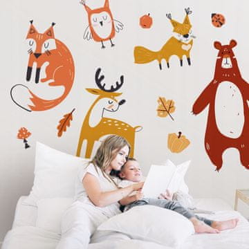 shumee Otroške nalepke Gozdne živali 50x100cm