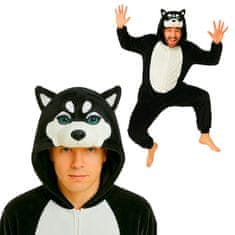 shumee Kostum pižame Onesie Kigurumi črni haski S: 145 - 155 cm