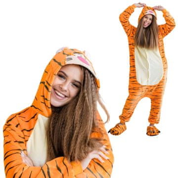 shumee Kigurumi pižama Onesie, kostum tigra, velikost S: 145-155 cm