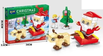 shumee Božični komplet gradbenih kock - Božiček z jeleni in božičnim drevescem - 248 kosov.