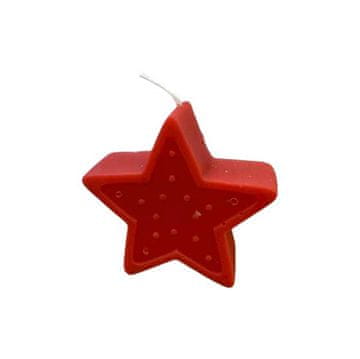 shumee DEKORATIVNA SVEČA RDEČA ZVEZDA 9x3 cm - DEKORATIVNA BOŽIČNA SVEČA