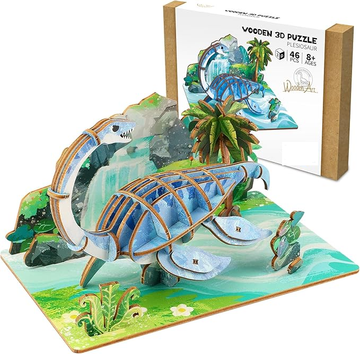 shumee 3D LESENA SESTAVANKA PLESIOZAVER DINOZAVER - LESENA UMETNOST, 46 KOSOV