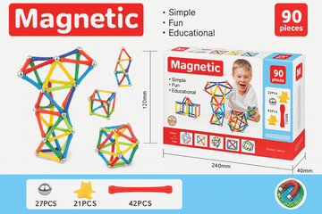 shumee MAGNETNI GRADBENI KOČKI ZA OTROKE 90 KOSOV