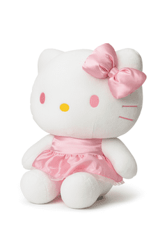 shumee VELIKA MASKOTA MAČKA 50 CM - ROZA OBLEKA IN PEŠNICA - PLOŠČASTA IGRAČA