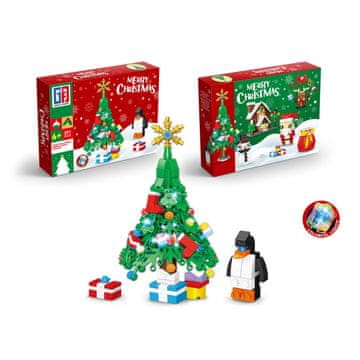 shumee Komplet božičnih kock - božično drevo s pingvinom - 221 kosov.