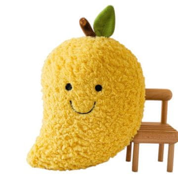 shumee NASMEJAJOČI SE MANGO PLIŠASTI MAŠKOT 25 CM - MEHKA MASKOTA SADNA DEKORACIJA ZA OTROKE IN ODRASLE