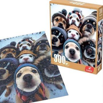 shumee 300-DELNA SESTAVANKA - PSI V ZIMSKEM KLOBUKU - 37 × 25 CM