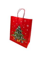 shumee BOŽIČNA DARILNA VREČKA 26x12x32 CM - RDEČA, MEŠANICA VZORCEV