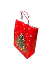 shumee BOŽIČNA DARILNA VREČKA 26x12x32 CM - RDEČA, MEŠANICA VZORCEV