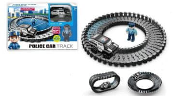 shumee STEZA S POLICIJSKIMI AVTOMOBILI Z AVTOMOBILOM, FIGURO POLICISTA IN 52 ELEMENTI ZA GRADNJO STEZ