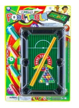 shumee MINI BILIJARD MIZA ZA OTROKE 34 CM - IGRALNI KOMPLET S KOCKAMI IN KROGLAMI
