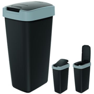 shumee Koš za odpadke COMPACTA Q NSAB25 - gladek sivo-črn