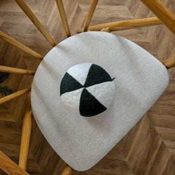 Vzglavnik SOFT LOOP | bela in zelena majhna kroglica