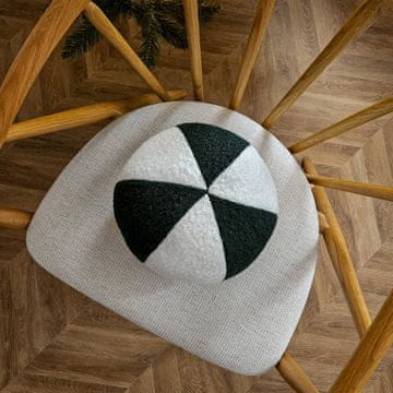 Vzglavnik SOFT LOOP | bela in zelena kroglica