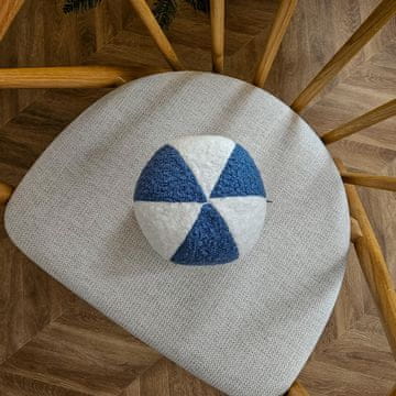 Vzglavnik SOFT LOOP | bela in modra majhna kroglica