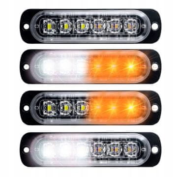 shumee 4x LED ORANŽNO BELA UTRIPAJOČA OPOZORILNA LUČKA 18 OZNAČEVALNIH PROGRAMOV