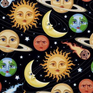 shumee ZUNANJE DEKORACIJSKE TKANINE OXFORD - Motiv planetov in zvezd I DX426