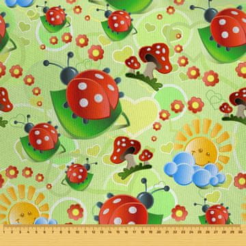 shumee ZUNANJE DEKORACIJSKE TKANINE OXFORD - Motiv velikih pikapolonic in sonca I DR056