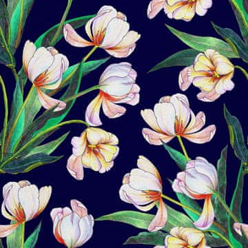 shumee ZUNANJE DEKORACIJSKE TKANINE OXFORD - Motiv šopka tulipanov