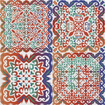 shumee ZUNANJE DEKORATIVNE TKANINE OXFORD - Motiv mehiške Talavere 3