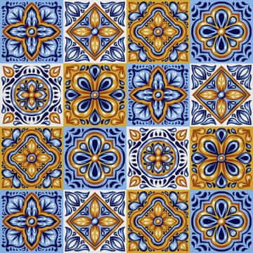 shumee ZUNANJE DEKORATIVNE TKANINE OXFORD - Motiv mehiške Talavere 4