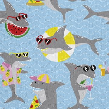 shumee ZUNANJE DEKORACIJSKE TKANINE OXFORD - Motiv Morski pes na počitnicah