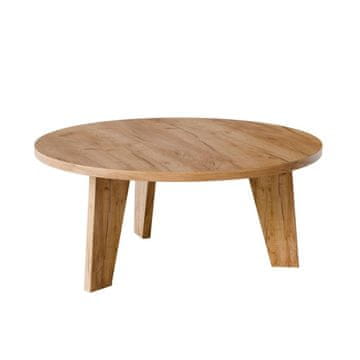 shumee Okrogla klubska mizica ELLA Ø90 cm Craft Oak