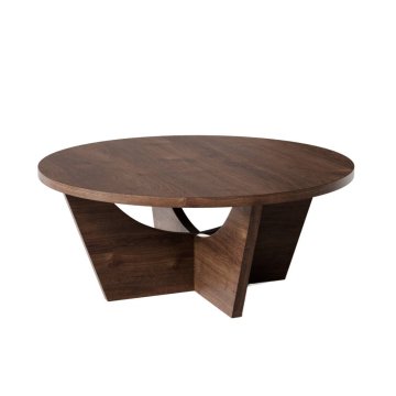 shumee Okrogla klubska mizica TORI Ø90 cm čokoladni hrast