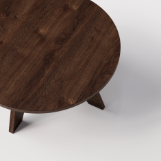 shumee Okrogla klubska mizica BELL Ø68 cm Čokoladni hrast