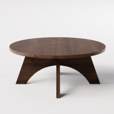 shumee Okrogla klubska mizica BELL Ø68 cm Čokoladni hrast